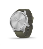 Garmin monitorovací náramek a hodinky vivomove3 Style, Silver/Green Band, EU