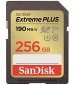 SanDisk SDXC karta 256GB Extreme PLUS (R 190 MB/s  W130 MB/s Class 10, UHS-I U3 V30)