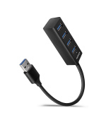 AXAGON HUE-M1A, 4x USB 3.2 Gen 1 MINI hub, kovový, kabel USB-A 20cm