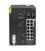 Aruba 4100i 12-port 1GbE (8-port Class 4 POE and 4-port Class 6 POE) 2-port SFP+ DIN Mount Switch