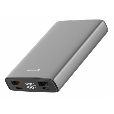 SWISSTEN ALUMINUM POWER BANK 10000 mAh 20W GREY