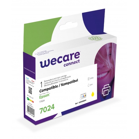 WECARE ARMOR ink kompatibilní s Epson WF4015, T70244010, 22ml, žlutá/yellow