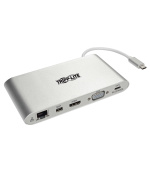 Tripplite Dokovací stanice USB-C/2x displej,HDMI 4K,mDP,VGA,USB 3.2 G1, USB-A/C, GbE, 100W nabíjení