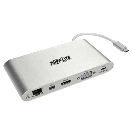 Tripplite Dokovací stanice USB-C/2x displej,HDMI 4K,mDP,VGA,USB 3.2 G1, USB-A/C, GbE, 100W nabíjení