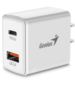 GENIUS nabíječka PD-20AC, 20W, rychlé nabíjení, USB-C PD3.0, USB-A QC3.0, bílá