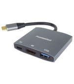 PremiumCord adaptér USB-C na HDMI, USB 3.0 a PD