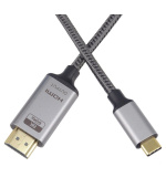 PremiumCord kabel USB-C na HDMI 2m rozlišení obrazu 8K@60Hz,4K@144Hz Aluminium