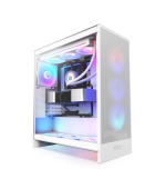 NZXT skříň H7 Flow RGB edition / ATX / 3x 140 mm fan / USB-C / 2x USB / prosklená bočnice / mesh panel / RGB / bílá