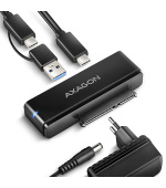 AXAGON ADSA-FPX, USB-C 10Gbps - SATA 6G, 2.5"/3.5" SSD/HDD FAST PORT X adaptér, vč. AC napáječe