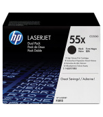 HP 55X Black 2-pack LJ Toner Cart, CE255XD (12,500 / 12,500 pages)