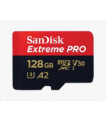 SanDisk micro SDXC karta 128GB Extreme PRO (200 MB/s Class 10, UHS-I U3 V30) + adaptér