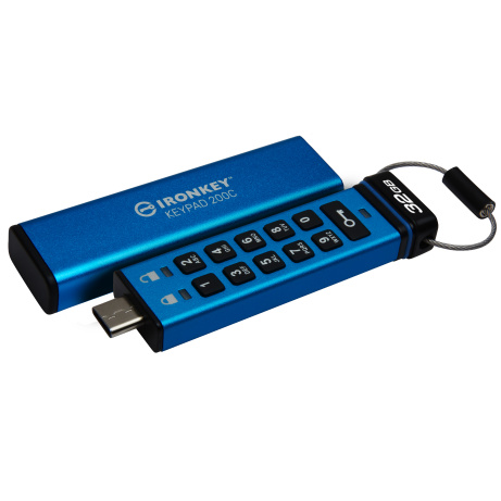 Kingston Ironkey Keypad 200C/32GB/USB 3.0/USB-C/Modrá