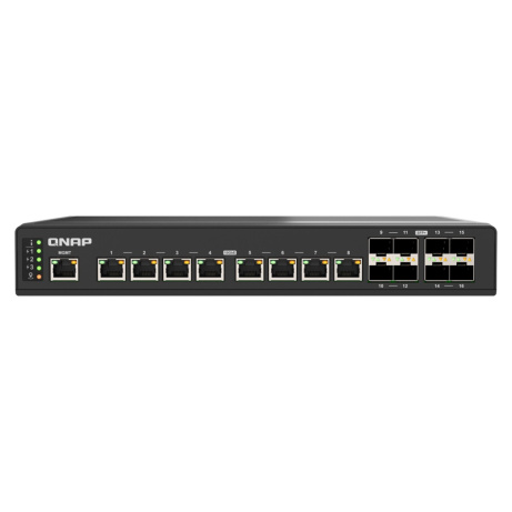 QNAP řízený průmyslový switch QSW-IM3216-8S8T: 16x 10G porty (8x 10Gb SFP+ a 8x 10Gb RJ-45)