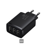 Baseus nabíječka do sítě Compact 3xUSB 17W černá