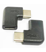 PremiumCord Adaptér USB-C/male - C/female zahnutý 90°