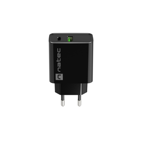 Universální nabíječka Natec RIBERA 20W 1X USB-A + 1X USB-C, černá