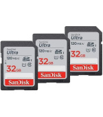 SanDisk SDHC karta 32GB Ultra (R:120/W:120 MB/s, UHS-I, C10), 3-Pack