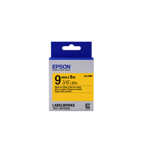 Epson Label Cartridge Pastel LK-3YBP Black/Yellow 9mm (9m)