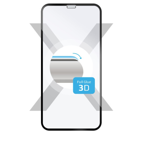 Tvrzené sklo FIXED 3D Full-Cover pro iPhone X/XS/11 Pro, s lepením přes celý displej, černé