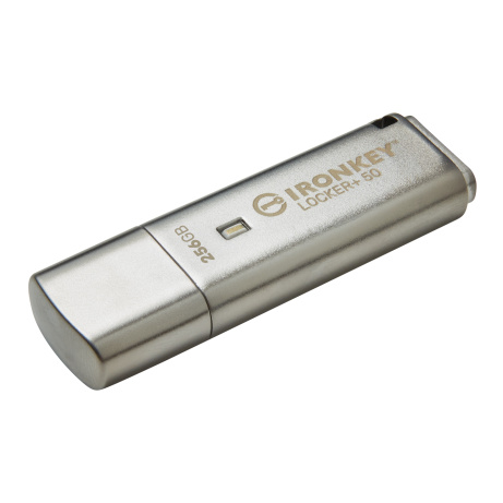 Kingston IronKey Locker+ 50/256GB/USB 3.1/USB-A/Stříbrná