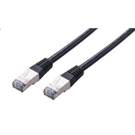 Kabel C-TECH patchcord Cat5e, FTP, černý, 0,25m