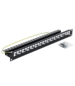 TRITON 19“ modulární patch panel pro max. 24 keystone modulů, černý