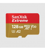 SanDisk micro SDXC karta 128GB Extreme (190 MB/s Class 10, UHS-I U3 V30) + adaptér