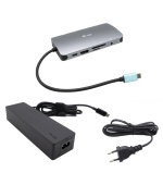 i-tec USB-C Metal Nano Dock HDMI/VGA with LAN, Power Delivery 100 W + zdroj 100W