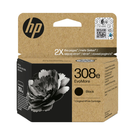 HP 308e ink. náplň EvoMore černá, 7FP22UE