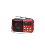 Orava RP-141 R přenosný rádiopřijímač, micro SD, USB vstup, výstup na sluchátka, displej, FM rádio, anténa, červená