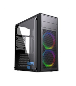 Gembird Fornax M100 RGB/Midi Tower/Transpar./Černá