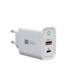 ER POWER 30W PD USB-C/USB-A EU síťový adaptér,bílý