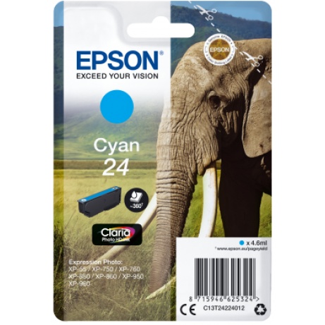 Epson Singlepack Cyan 24 Claria Photo HD Ink