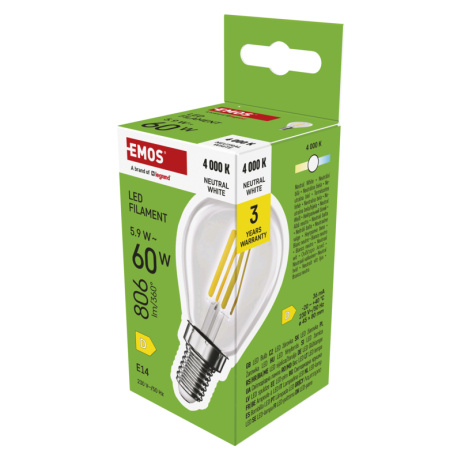 EMOS LED FLM MINI GL 5,9W(60W) 806lm E14 NW