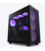 NZXT skříň H7 Flow RGB edition / ATX / 3x 140 mm fan / USB-C / 2x USB / prosklená bočnice / mesh panel / RGB / černá