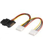 PREMIUMCORD Kabel SATA napájecí (Y) redukce -> 3x Molex 5,25" (16cm, rozdvojka)