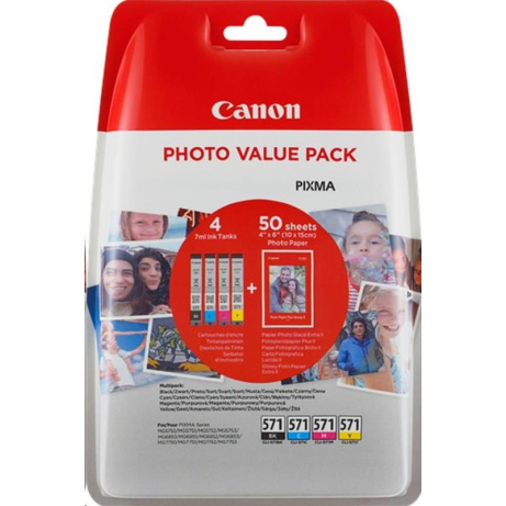 CANON CARTRIDGE CLI-571 C/M/Y/BK MULTI-PACK pro PIXMA MG575x, MG685x, MG775x, TS505x, TS605x, TS805x, TS905x (297 str.)