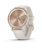 Garmin vívomove® Trend, Nerezová luneta Peach Gold, pouzdro Ivory, silikonový řemínek