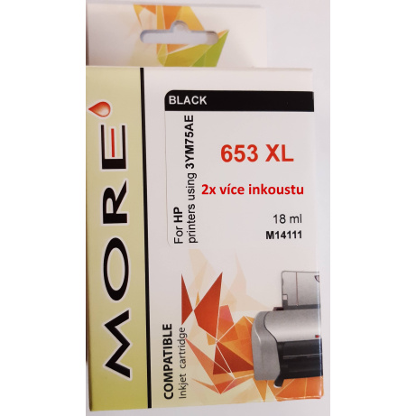 MORE ARMOR ink kompatibilní s HP 3YM75AE (653 XXL) kapacita 720str.černá