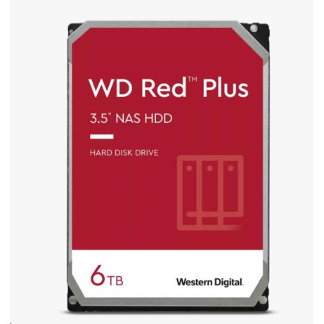 BAZAR VADNÉ - WD RED PLUS NAS WD60EFZX 6TB SATAIII/600 128MB cache 185 MB/s CMR (Bez příšlušenství)