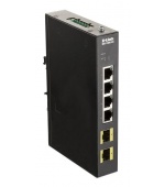 D-Link DIS-100G-6S Průmyslový Gigabit unmanaged switch, 4x GbE, 2x SFP, DIN