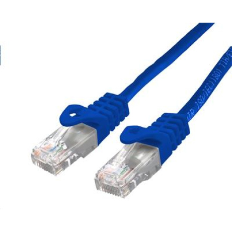 Kabel C-TECH patchcord Cat6, UTP, modrý, 3m