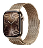 Apple Watch Series 10 GPS + Cellular 46mm Gold Titanium Case with Gold Milanese Loop - S/M