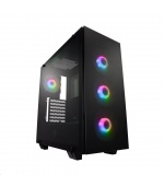 Fortron skříň Midi Tower CMT512 Black, 4 x A.RGB LED fan, průhledná bočnice