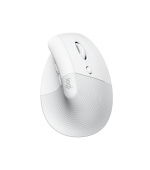 Logitech Lift/Vertikální/Optická/Pro praváky/4 000 DPI/USB+BT/Světle šedá