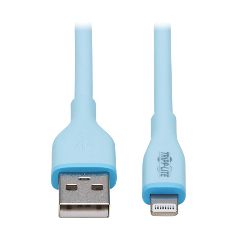 Tripplite Kabel USB-A/Lightning Synch/Nabíjení,MFi,Samec/Samec,Safe-IT Antibakt,flex,sv.modrá, 0.91m