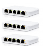 UBNT UniFi Switch USW-Flex-Mini-3, 3-pack  [5xGigabit, 1xPoE In]