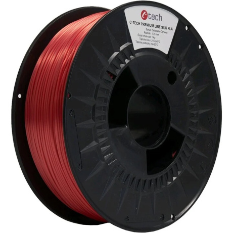 C-TECH Tisková struna (filament) PREMIUM LINE, Silk PLA, orientální červená, RAL3031, 1,75mm, 1kg