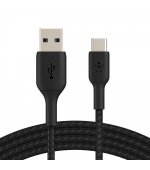 BELKIN kabel oplétaný USB-C - USB-A, 3m, černý