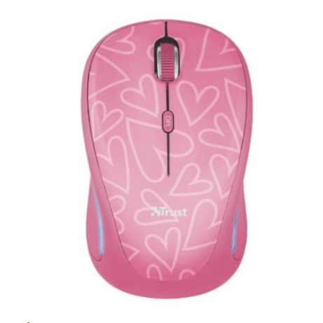 BAZAR - TRUST Myš Yvi Wireless Mouse USB, pink (růžová)